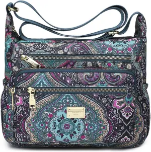 Crossbody Bags for Women Multi Pocket Shoulder Bag Waterproof Nylon Messenger Purses and Handbags