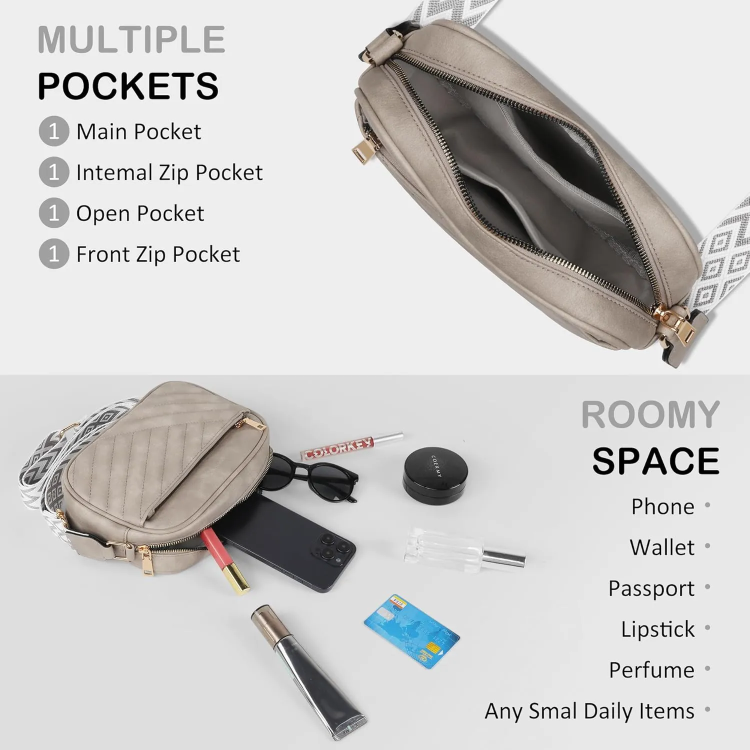 Crossbody Bags for Women Purses for Women Vegan Leather crossbody purse Handbags with Ajustable Strap