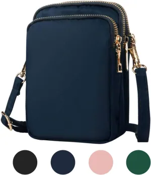 Crossbody Bags for Women, Small Crossbody Phone Bag with Adjustable Strap, 3 Layers Zipper Purse Wallet for Women and Ladies