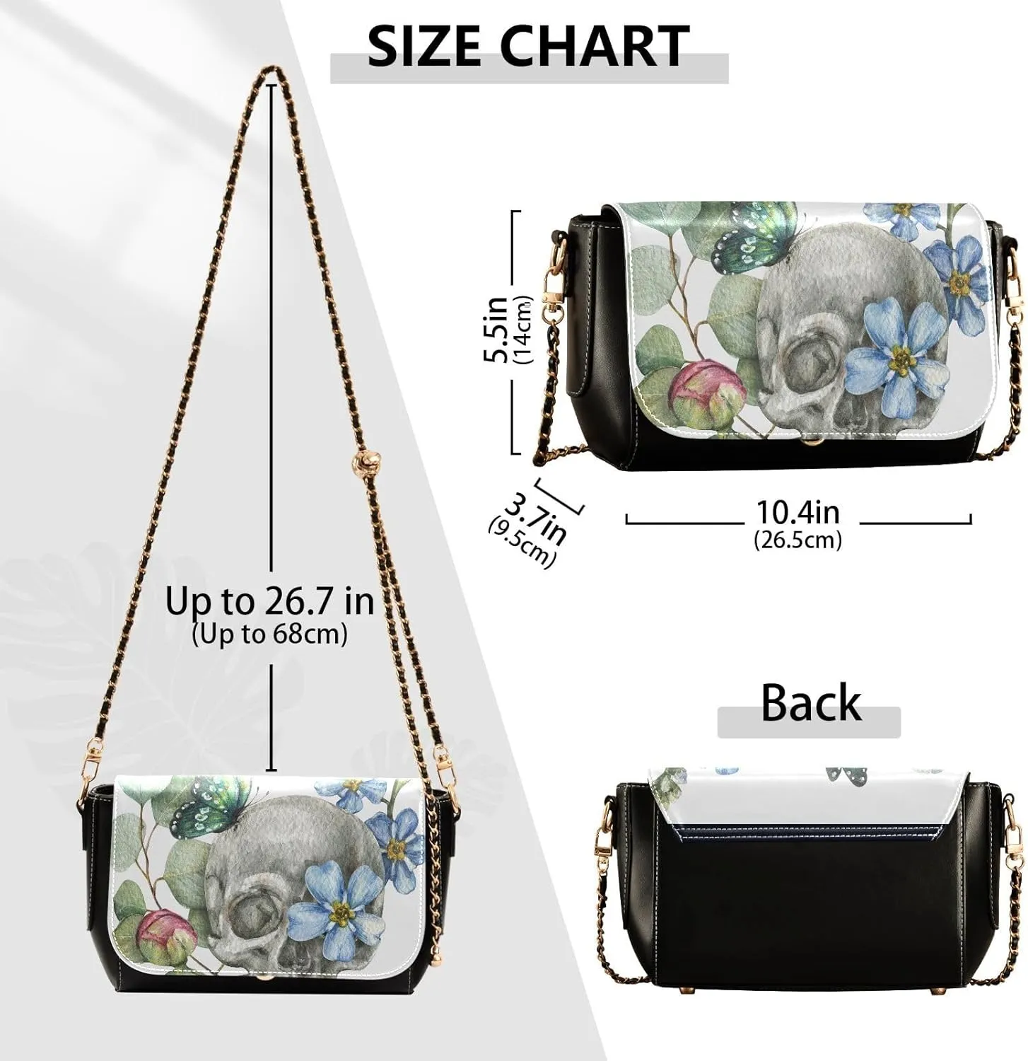 Crossbody Bags for Women Trendy Women's Black Shoulder Bag Small PU Leather Flap Cross Body Bag Handbags