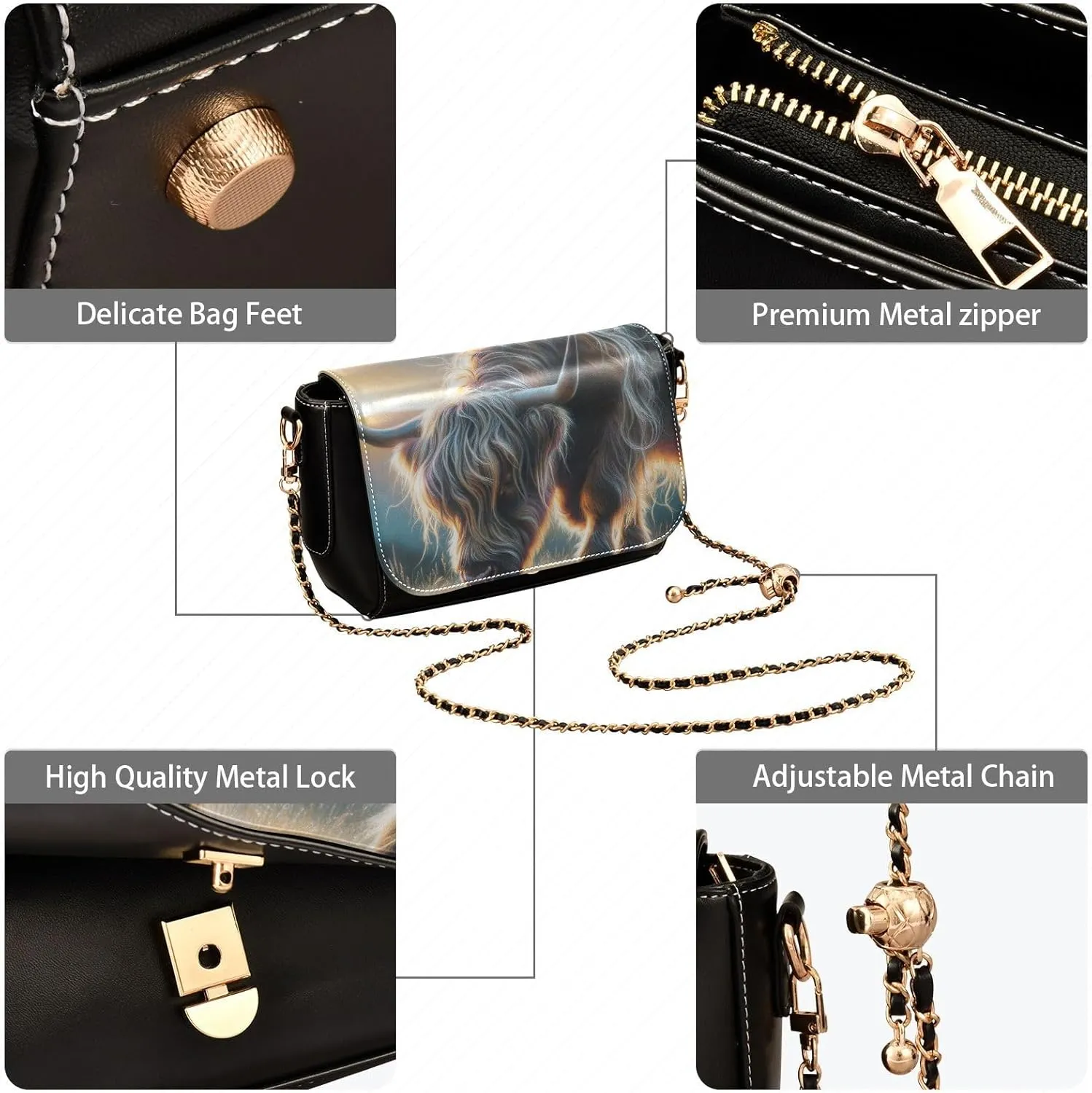 Crossbody Bags for Women Trendy Women's Black Shoulder Bag Small PU Leather Flap Cross Body Bag Handbags