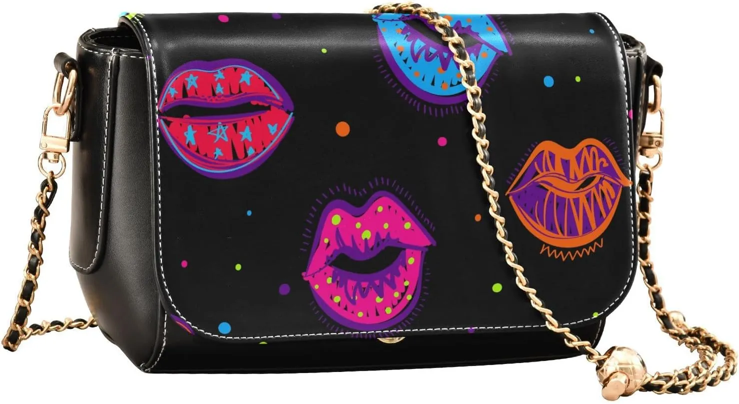 Crossbody Bags for Women Trendy Women's Black Shoulder Bag Small PU Leather Flap Cross Body Bag Handbags
