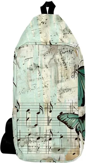 Crossbody Bags for Women,Crossbody Bag Men,Small Sling Bag,Vintage Butterfly Piano Musical Note,Crossbody Purse