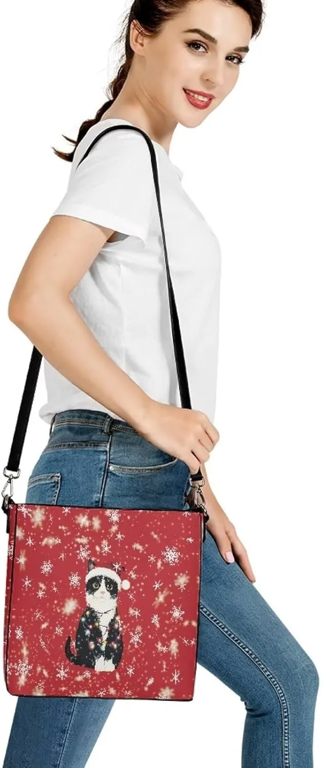 Crossbody Bucket Shoulder Bags for Women Leather Purse Cross Body Handbag Multiple Pockets