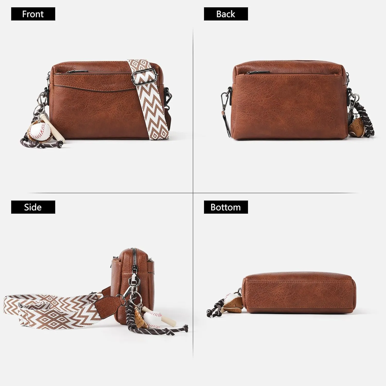 Crossbody Purses, Simple Fashion Crossbody with Removable Shoulder Strap, Multi-Pocket Crossbody Bags for Women