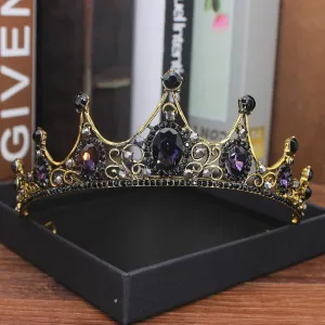 Crystal Tiara Crowns for Women Vintage Royal Tiaras and Crowns Queen King Diadem Women Men Hair Ornaments Wedding Bride Hair Jewelry Accessories, 01