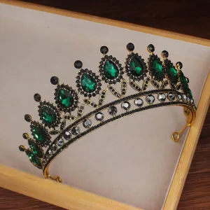 Crystal Tiara Crowns for Women Vintage Royal Tiaras and Crowns Queen King Diadem Women Men Hair Ornaments Wedding Bride Hair Jewelry Accessories,Set 01