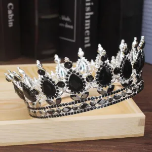 Crystal Tiara Crowns for Women Vintage Royal Tiaras and Crowns Queen King Diadem Women Men Hair Ornaments Wedding Bride Hair Jewelry Accessories,Vintage 01