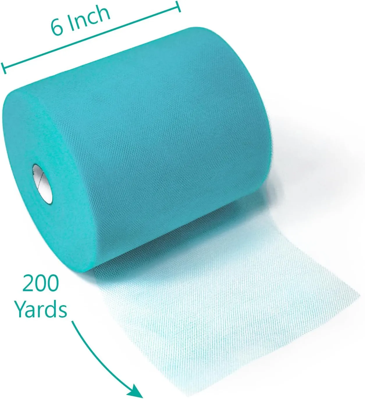 CT CRAFT LLC Tulle Fabric Roll 6" x 200 Yards Turquoise Blue Wedding Decoration Party Backdrop Baby Shower Table Tutu Skirts Gift Wrapping Chair Bow Easter Halloween Christmas Celebration Graduation