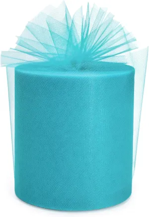 CT CRAFT LLC Tulle Fabric Roll 6" x 200 Yards Turquoise Blue Wedding Decoration Party Backdrop Baby Shower Table Tutu Skirts Gift Wrapping Chair Bow Easter Halloween Christmas Celebration Graduation