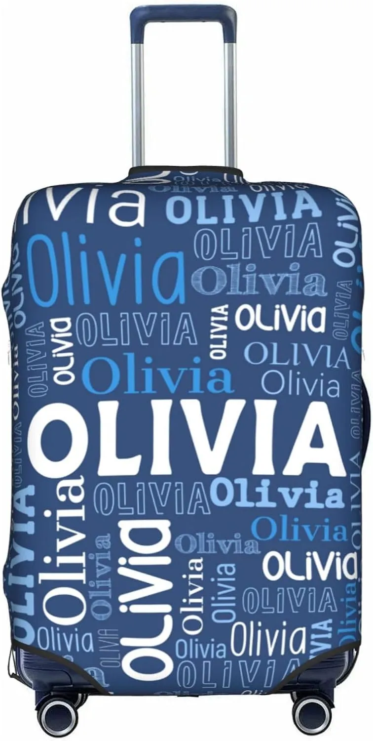 Custom Name Suitcase Cover 4 Sizes, Personalized Elastic Baggage Covers with Name for Travel Business, Customized Name Luggage Cover with Zipper Gifts for Team Men Women Boys Girls