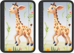 Cute Giraffe Car Seat Belt Pad 2 Pack Universal Fit Seatbelt Cover Soft and Comfortable Backpack Shoulder Pad Adjustable Neck Cushion Protector Harness Pad for Car Bag