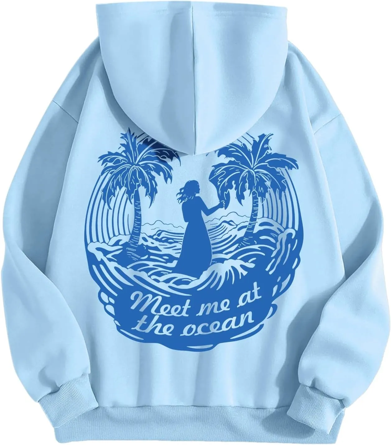 Cute Graphic Graphic Womens Hoodies Casual Meet Me at The Ocean Cute Hoodies Winter Cute Hooded Sweatshirt