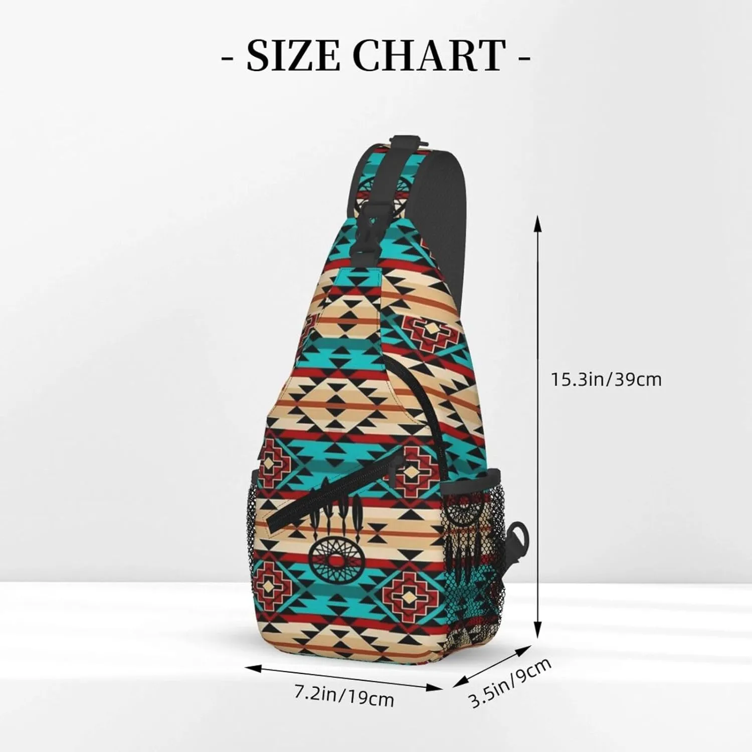 Cute Native American Sling Backpack, Multipurpose Crossbody Shoulder Bag Indian Chest Bag Travel Hiking Daypack