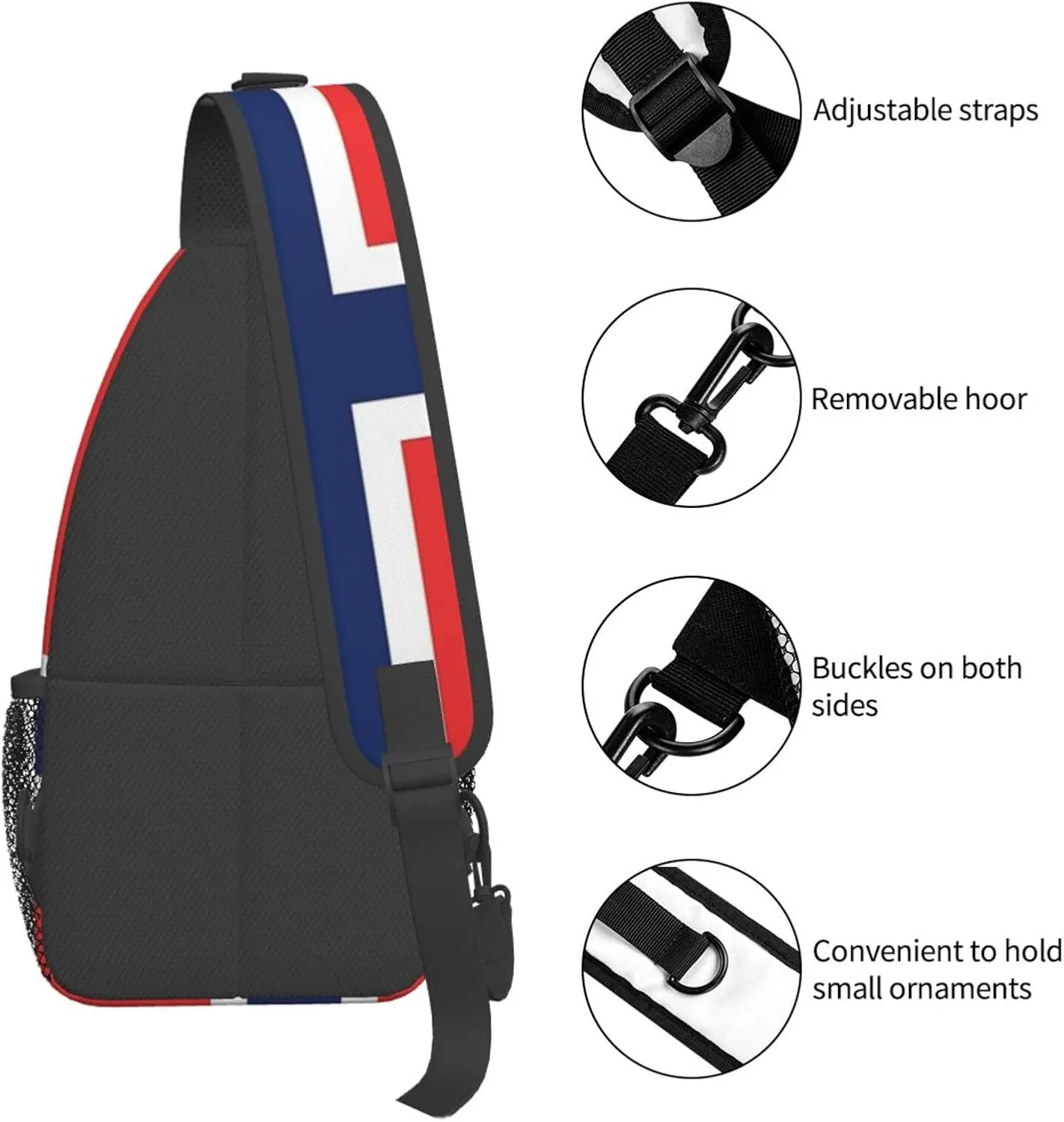 Cute Norway Flag Sling Backpack, Multipurpose Crossbody Shoulder Bag Norwegian Travel Hiking Daypack for Men Women