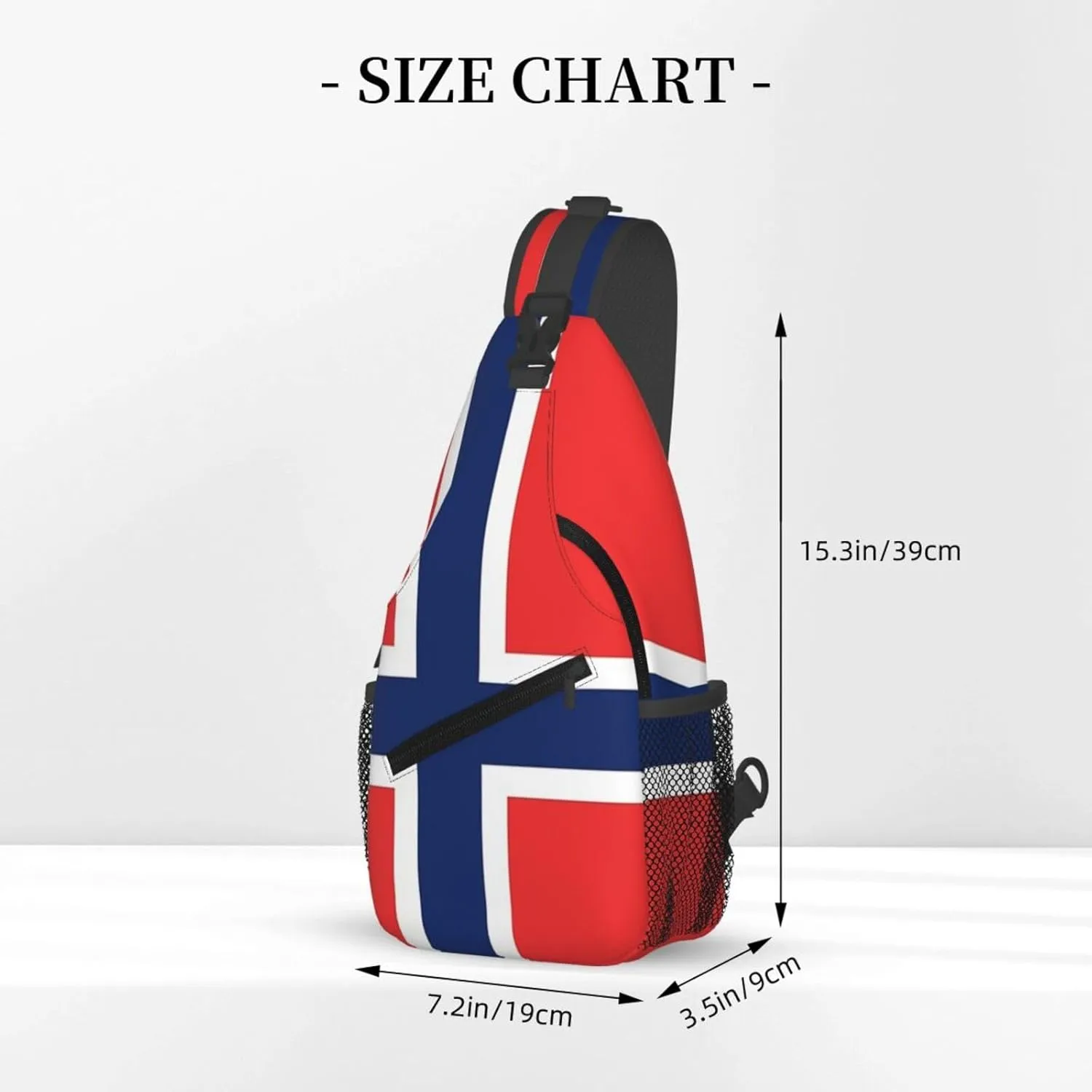 Cute Norway Flag Sling Backpack, Multipurpose Crossbody Shoulder Bag Norwegian Travel Hiking Daypack for Men Women