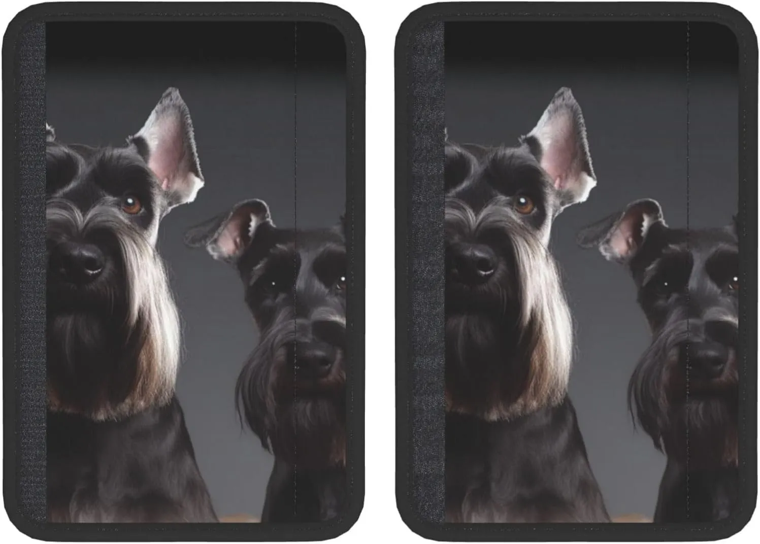 Cute Schnauzer Dog Car Seat Belt Pad 2 Pack Universal Fit Seatbelt Cover Soft and Comfortable Backpack Shoulder Pad Adjustable Neck Cushion Protector Harness Pad for Car Bag
