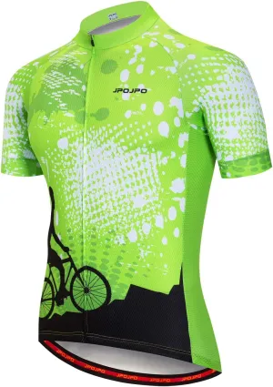 Cycling Jersey Men Bike Short Sleeve Tops S-3XL Full Zipper Reflective 3-Pockets