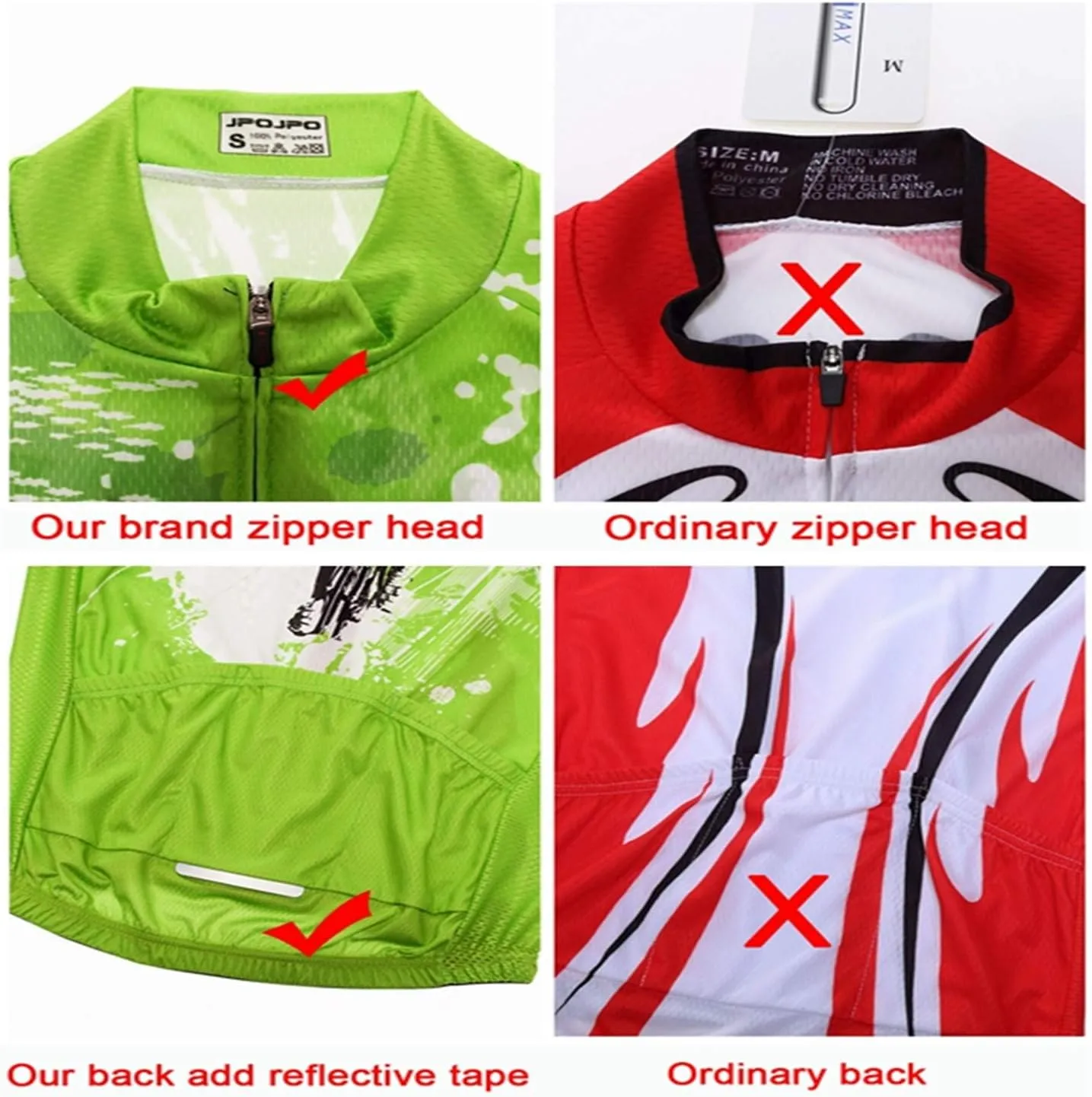 Cycling Jersey Men Bike Short Sleeve Tops S-3XL Full Zipper Reflective 3-Pockets