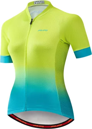 Cycling Jersey Women Bike Short Sleeve with 3 Rear Pockets,Reflective Breathable,Quick Dry S-3XL