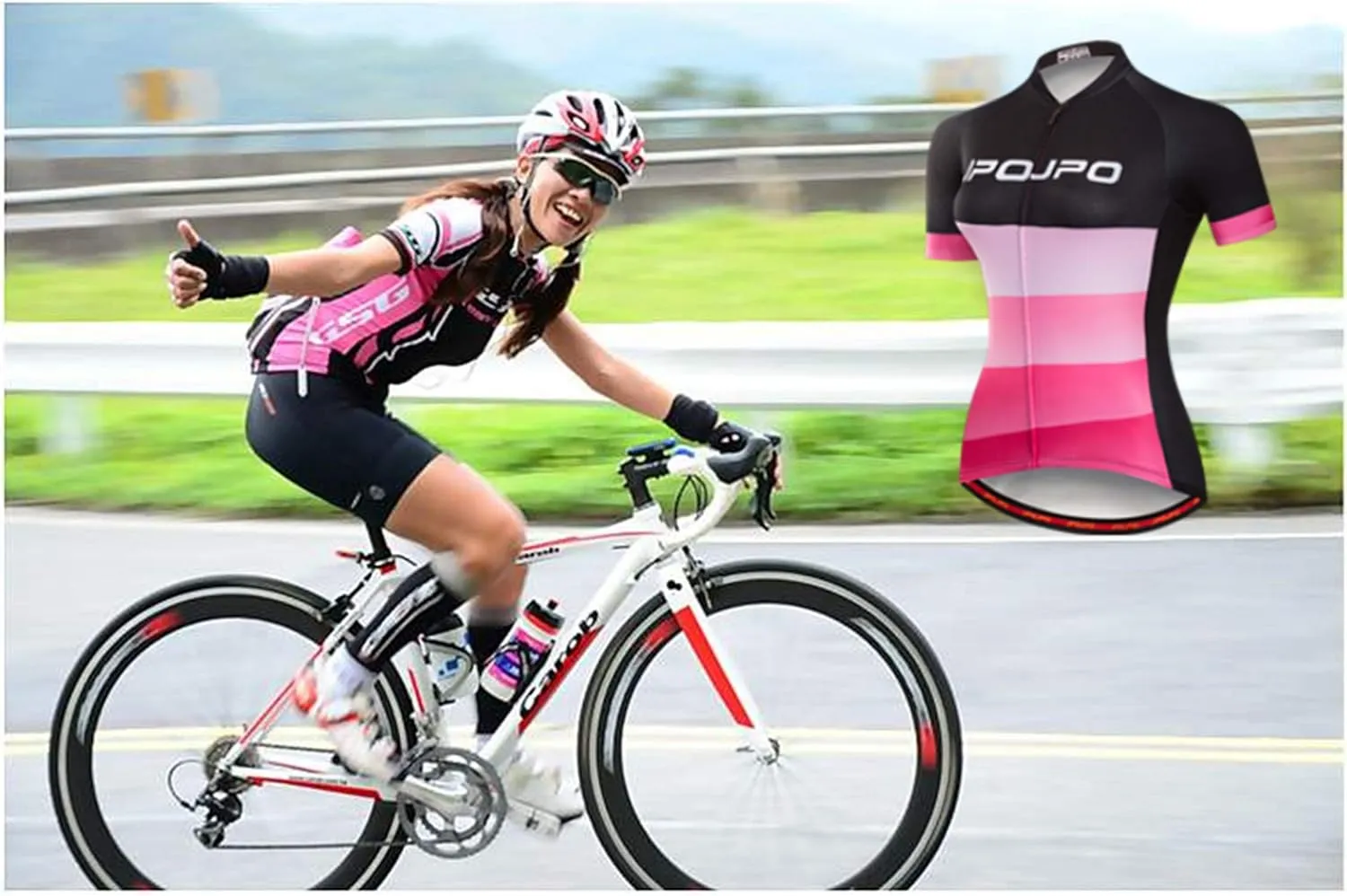 Cycling Jersey Women Bike Short Sleeve with 3 Rear Pockets,Reflective Breathable,Quick Dry S-3XL