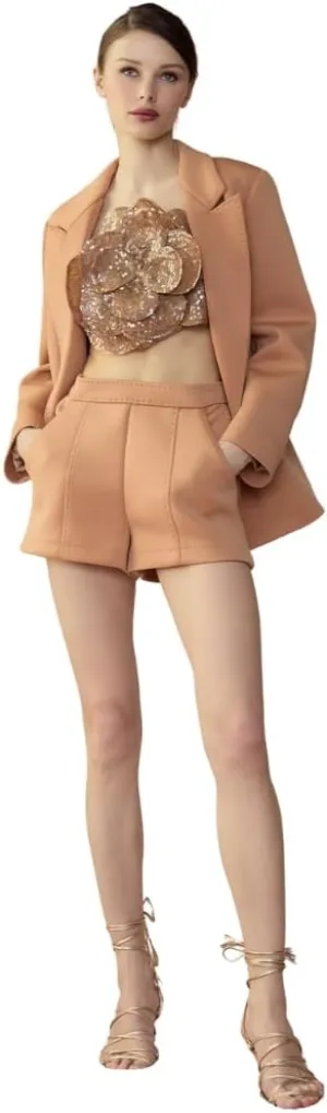 Cynthia Rowley Bonded Pick Stitch Shorts