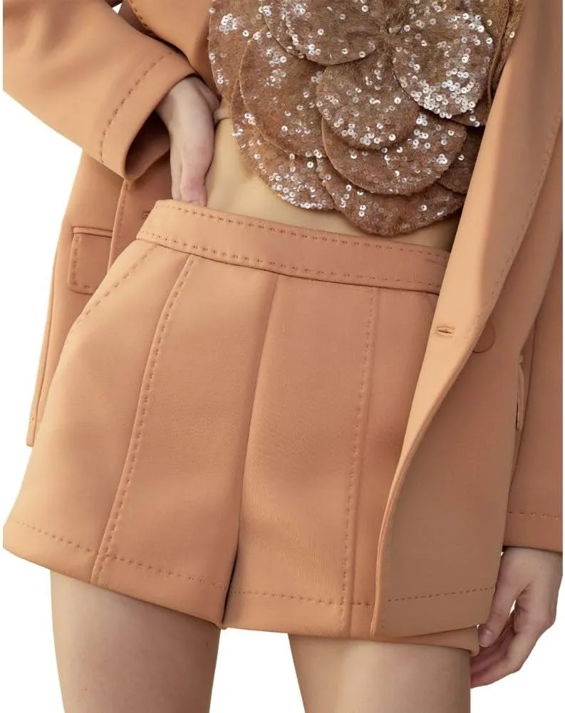 Cynthia Rowley Bonded Pick Stitch Shorts