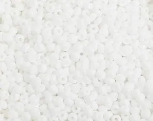 Czech Glass Seed Beads 8/0 (2.9mm Diameter) Opaque White - 500g Bulk Bag by Preciosa (Jablonex)