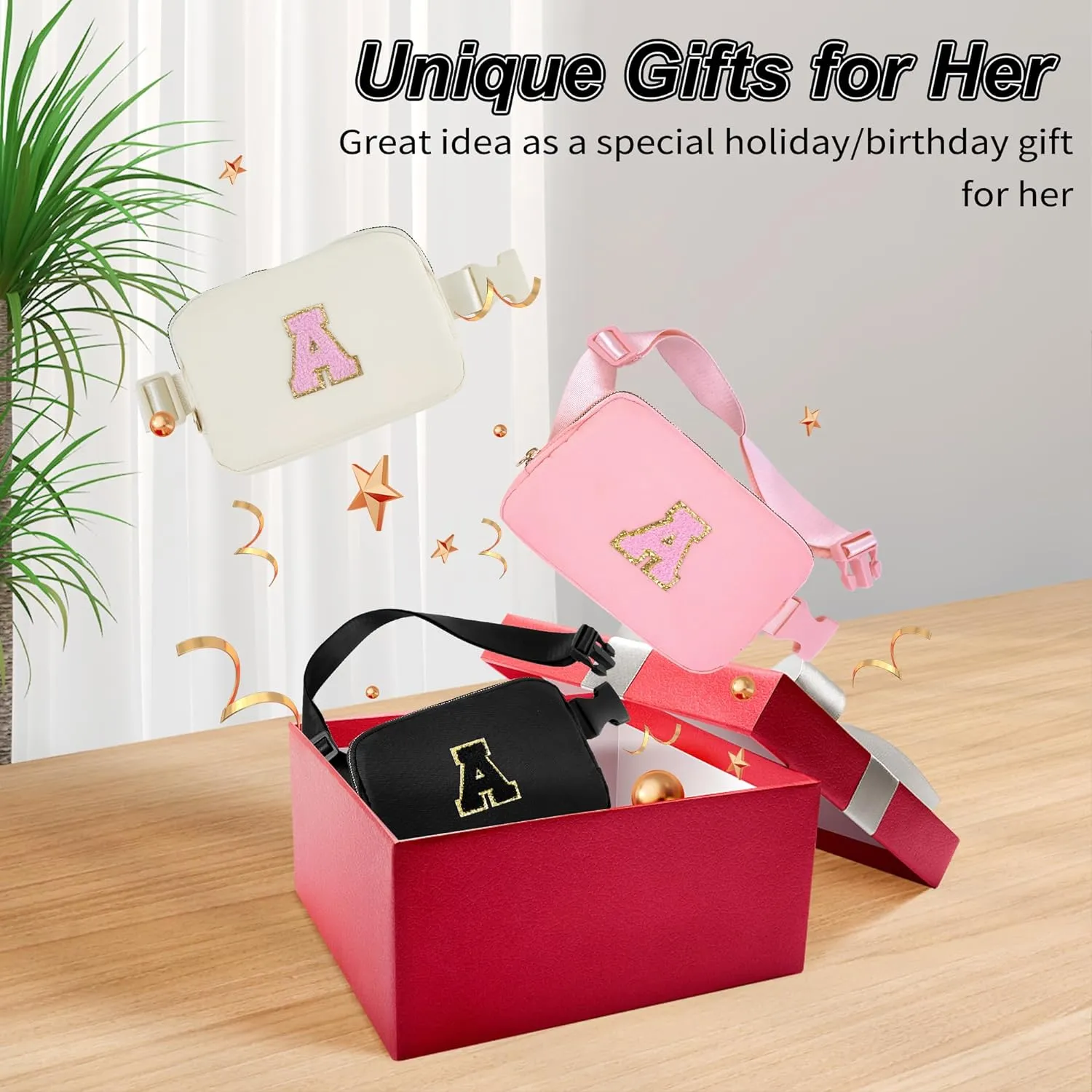 Dance Recital Gifts for Girls 8-12,Dance Bag for Girls Teen Kids - Belt Bag Crossbody Bags for Girls Women,Small Waist Packs Kids Fanny Pack Birthday Gifts | Peach,M