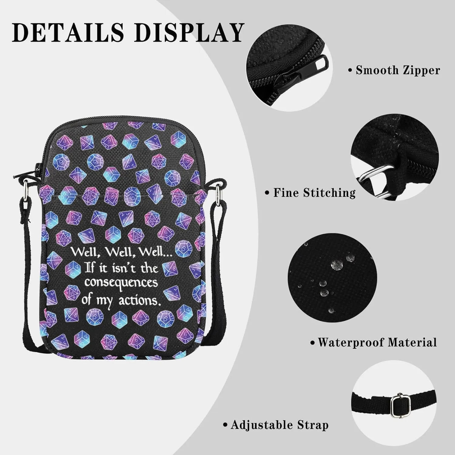 DandD Gift Role Playing Games Gift Dice Pouch DandD Accessory Pouch Bag Games Makeup Bag for RPG Gamer