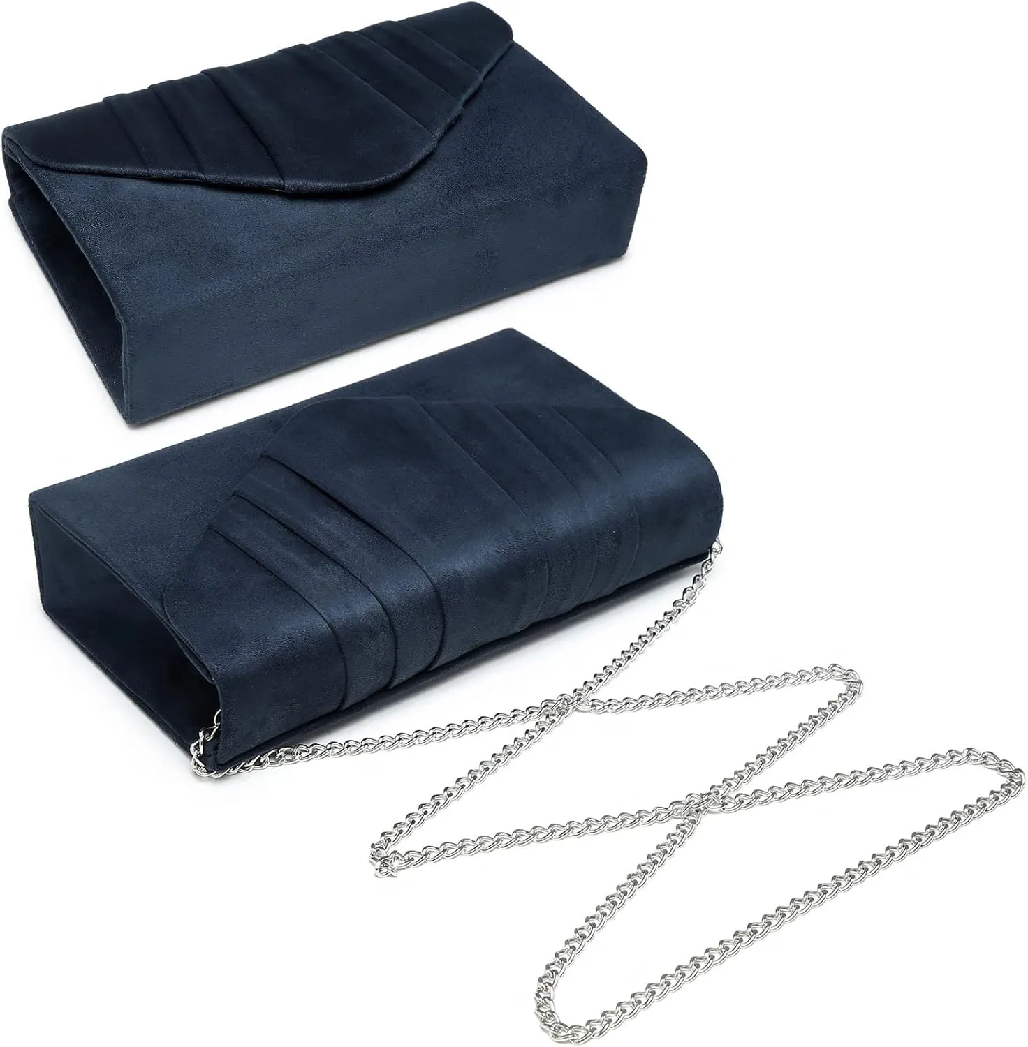Dasein Women's Evening Bag Pleated Envelope Clutch Handbag Wedding Party Bridal Purse