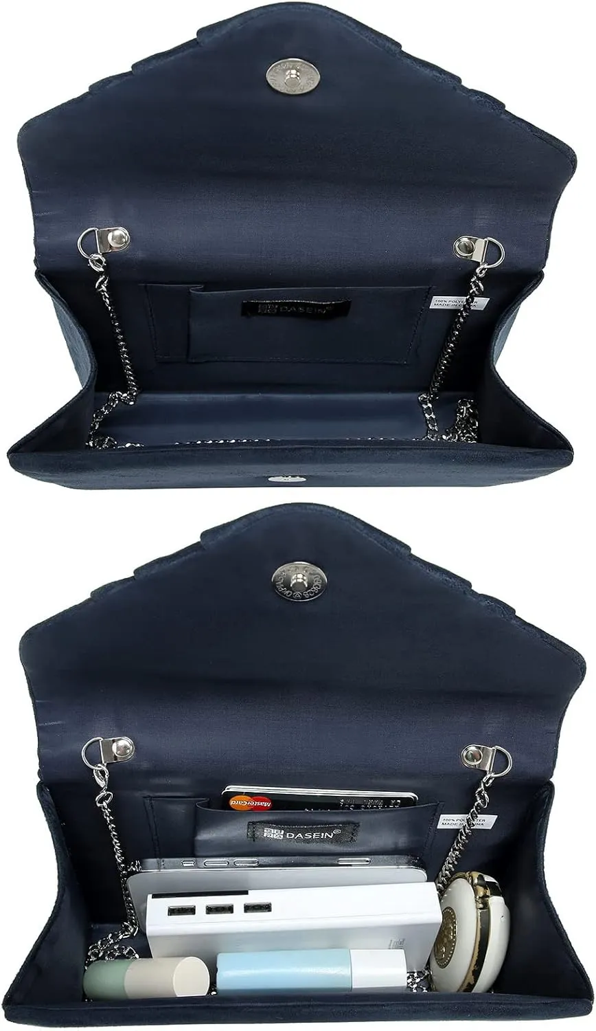 Dasein Women's Evening Bag Pleated Envelope Clutch Handbag Wedding Party Bridal Purse
