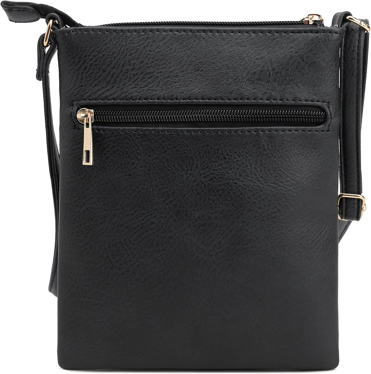 DELUXITY Crossbody Purse Bag Shoulder Bag Multi Pocket Zipper Purse | Black