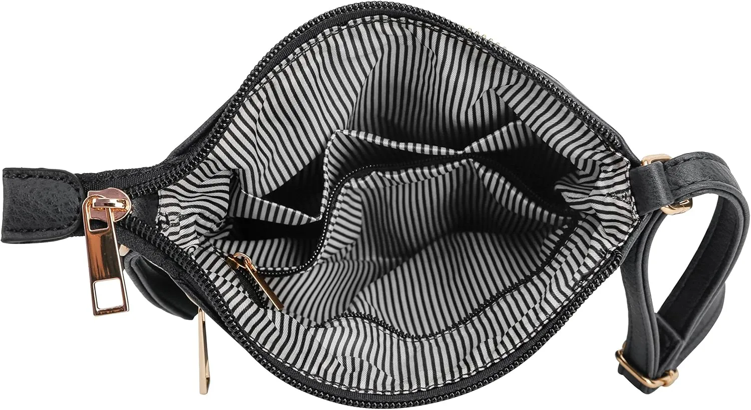 DELUXITY Crossbody Purse Bag Shoulder Bag Multi Pocket Zipper Purse | Black