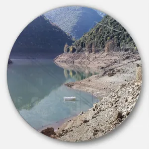 Designart Majestic Mountain Lake Panorama Landscape Circle Wall Art-Disc of 11, 11'' H x 11'' W x 1'' D 1P