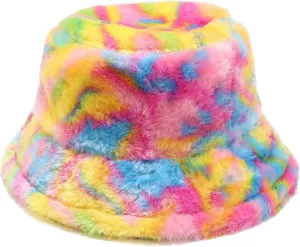 Dirholl Women's Winter Faux Fur Fuzzy Warm Bucket Hat