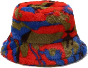 Dirholl Women's Winter Faux Fur Fuzzy Warm Bucket Hat
