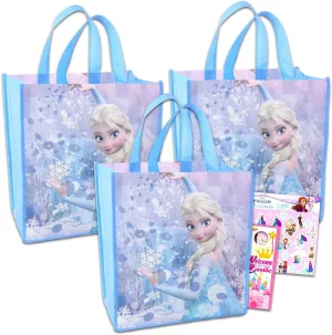 Disney Frozen 2 Tote Bags Bundle with 3 Pack of Reusable Bags for Gifts, Groceries and More