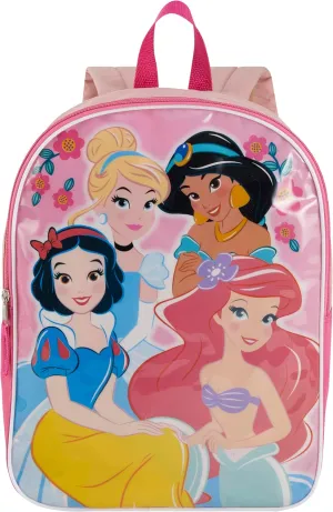 Disney Princess Backpack for Kids 15” | Cute Princess Bookbag for Girls | Padded Straps & Large Zip Compartment | Princess Back to School Supplies