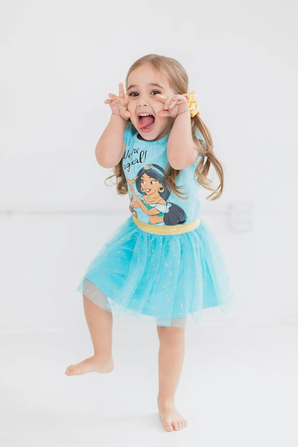 Disney Princess Moana Frozen Girls T-Shirt Tulle Mesh Skirt and Scrunchie 3 Piece Outfit Set Toddler to Big Kid