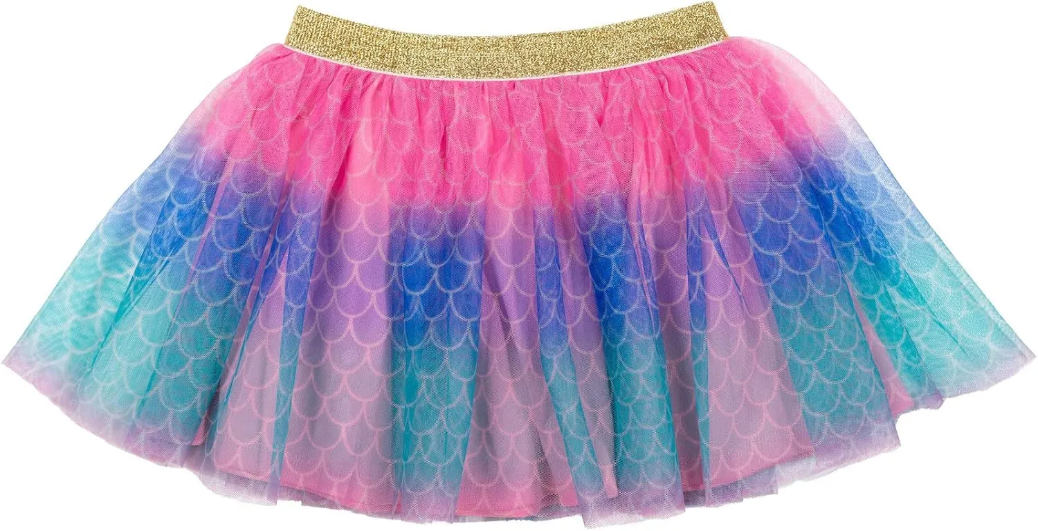 Disney Princess Moana Frozen Girls T-Shirt Tulle Mesh Skirt and Scrunchie 3 Piece Outfit Set Toddler to Big Kid