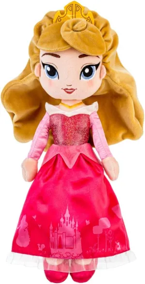 Disney Store Official Princess Plush Doll, Aurora from Sleeping Beauty, Medium 14 Inches, Soft Plushy with Embroidered Features, Princess Toys for Girls, Disney Dolls, Stuffed Animals for Girls