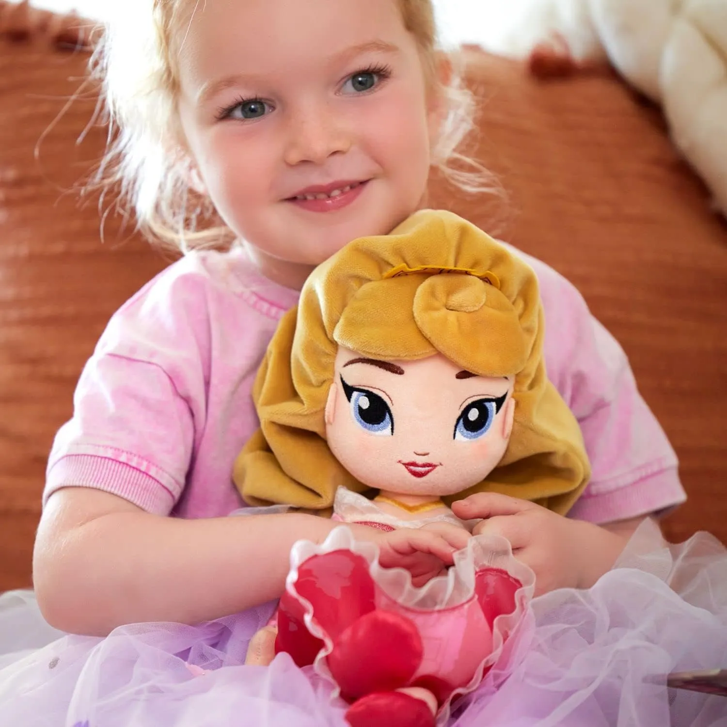 Disney Store Official Princess Plush Doll, Aurora from Sleeping Beauty, Medium 14 Inches, Soft Plushy with Embroidered Features, Princess Toys for Girls, Disney Dolls, Stuffed Animals for Girls