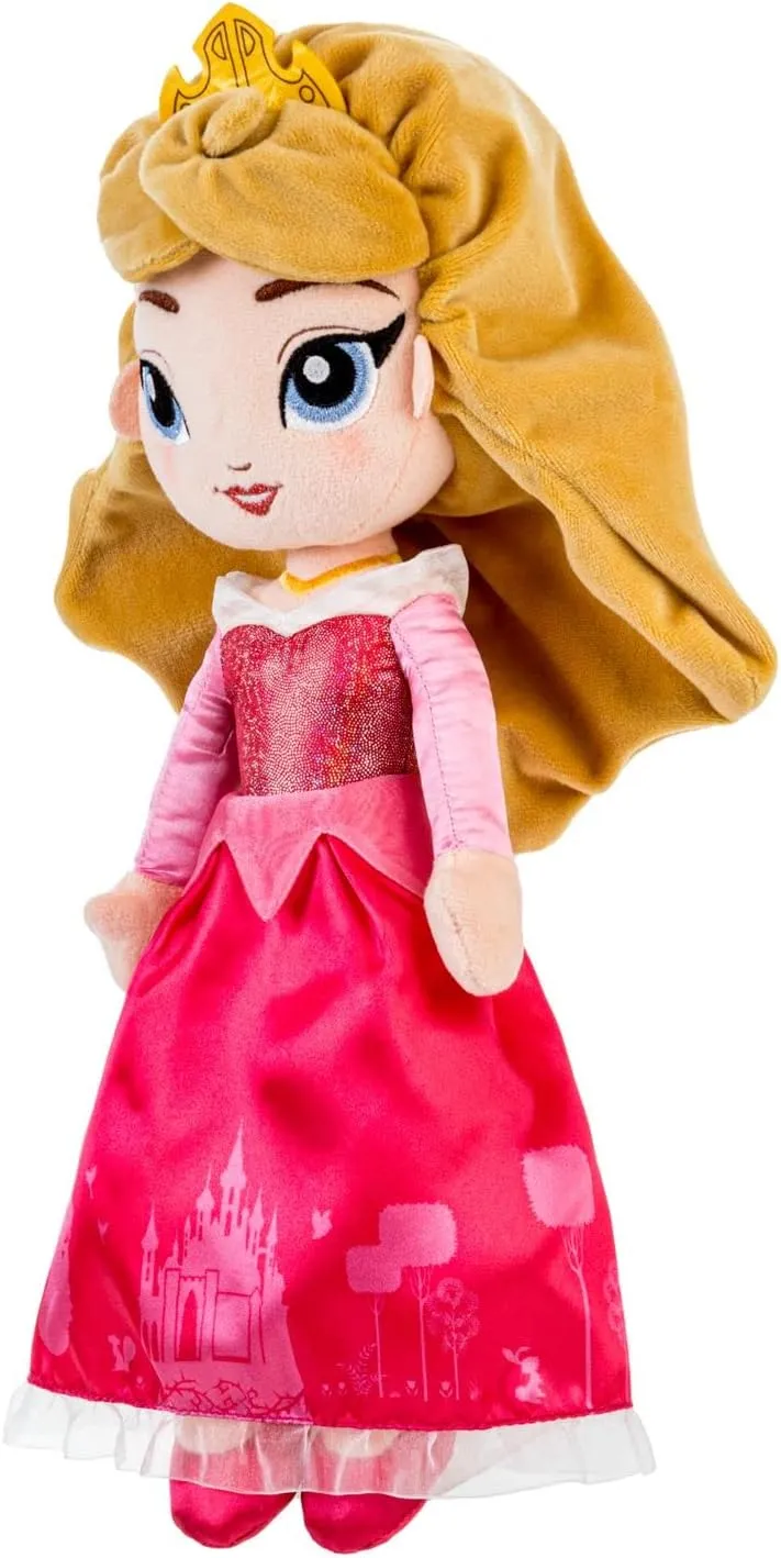 Disney Store Official Princess Plush Doll, Aurora from Sleeping Beauty, Medium 14 Inches, Soft Plushy with Embroidered Features, Princess Toys for Girls, Disney Dolls, Stuffed Animals for Girls