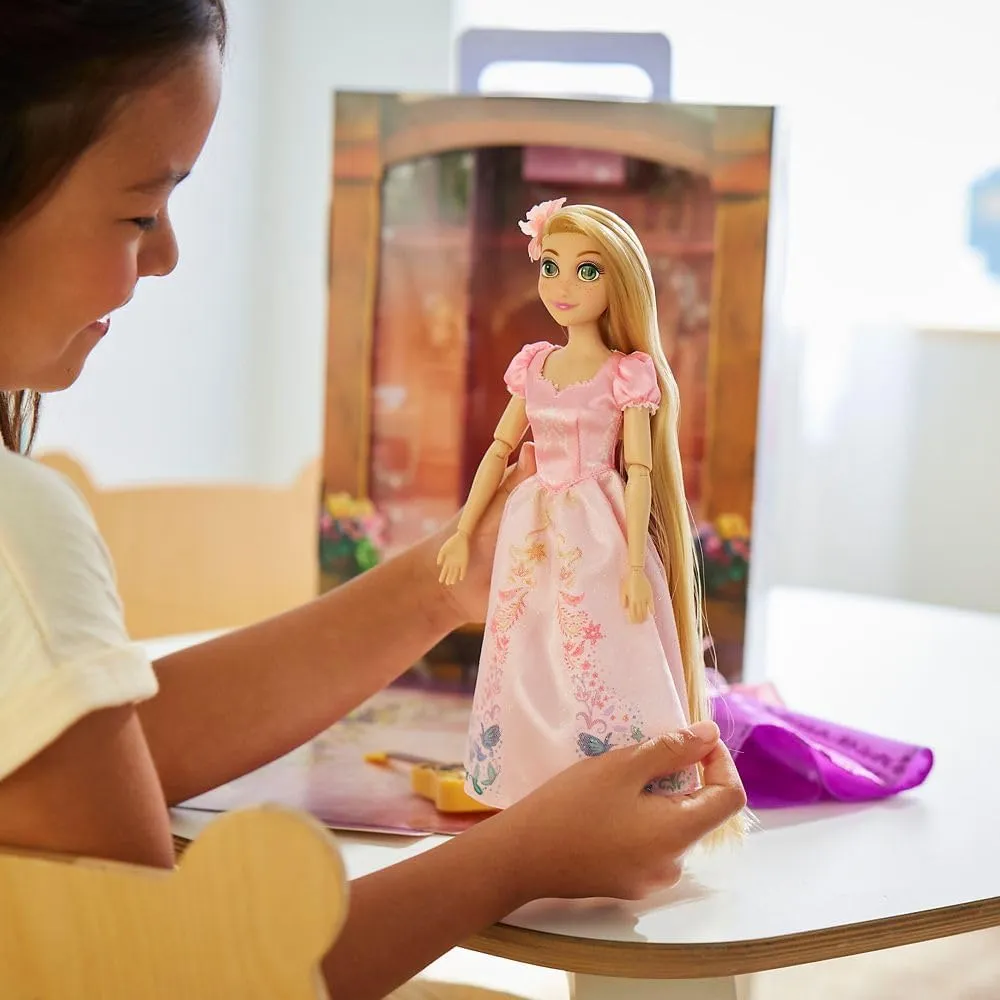 Disney Store Official Princess Story Doll (Rapunzel from Tangled) 11 Inches, Includes Coloring Book and Additional Dress, Princess Doll in Classic Outfit, Princess Toys for Girls