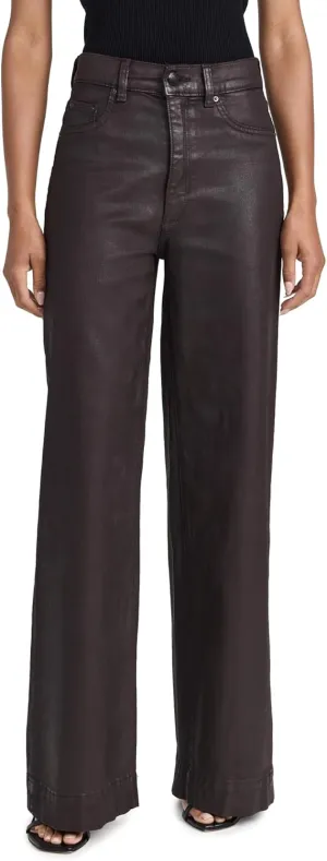 DL1961 Women's Hepburn Wide Leg High Rise Coated Jeans