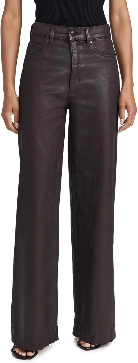 DL1961 Women's Hepburn Wide Leg High Rise Coated Jeans