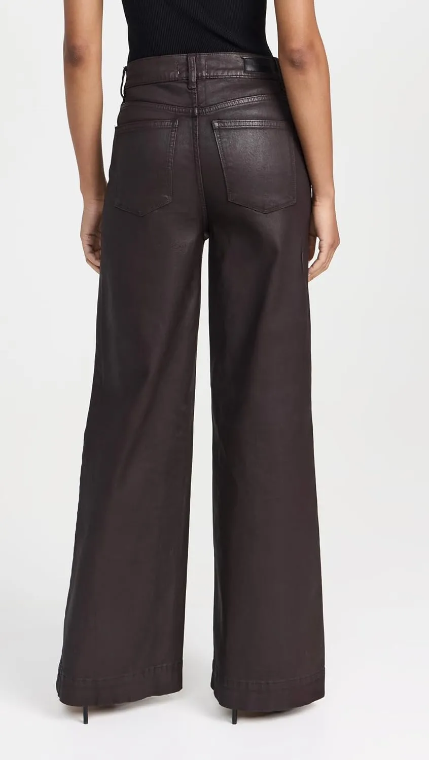 DL1961 Women's Hepburn Wide Leg High Rise Coated Jeans