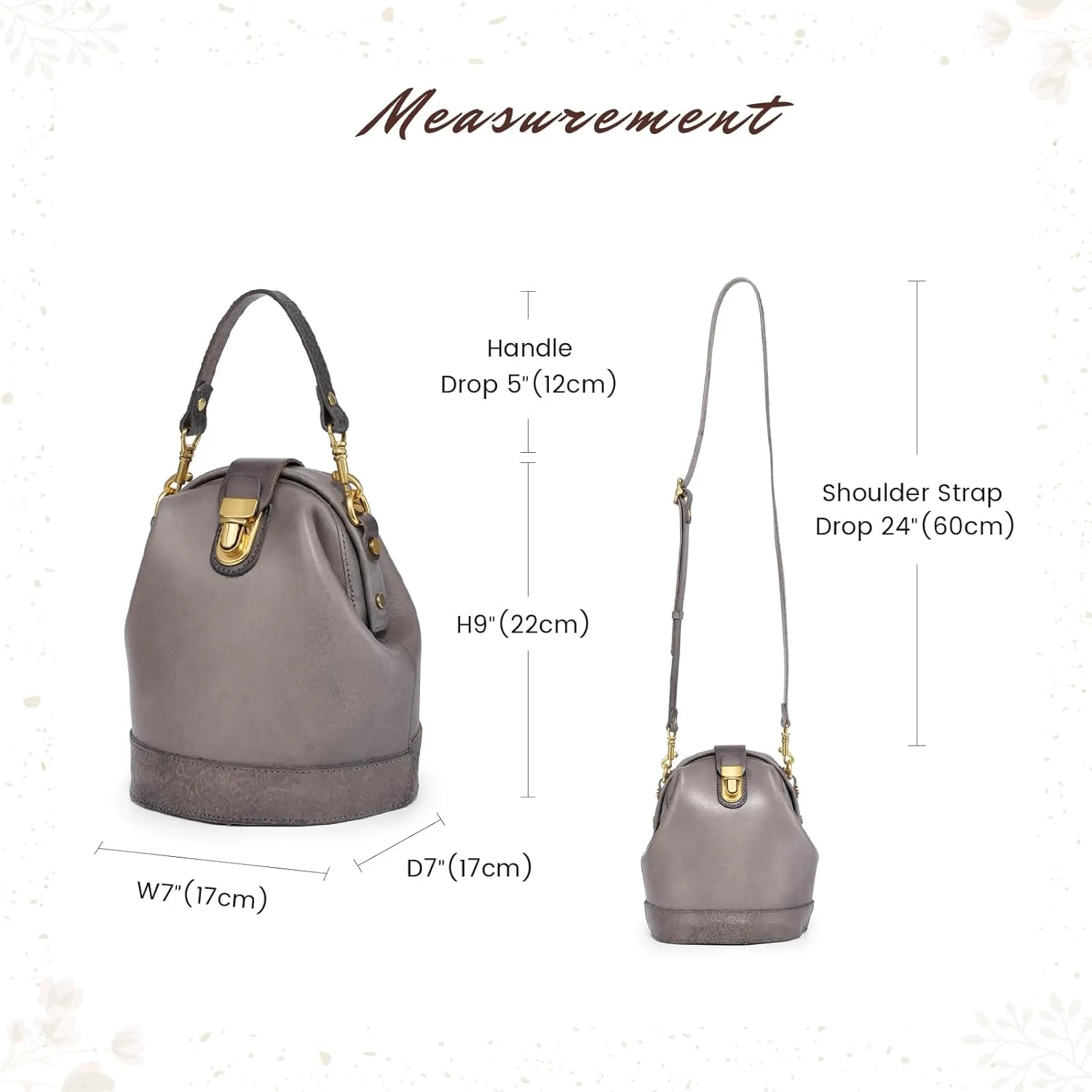Doctor Bucket Crossbody Handbag | Luxurious and Versatile Bag for Women | Genuine Cowhide Leather