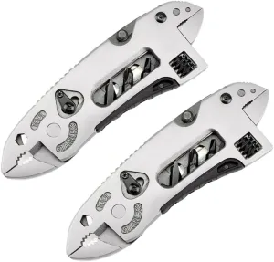 DOITOOL 2pcs Multifunctional Wrench Pocket Pliers Pocket Tools Stainless Steel Tongs Pliers Knife Multi Tool Folding Tool Foldable Pliers Outdoor Tool Camping Pliers Multi Tool Set Camping